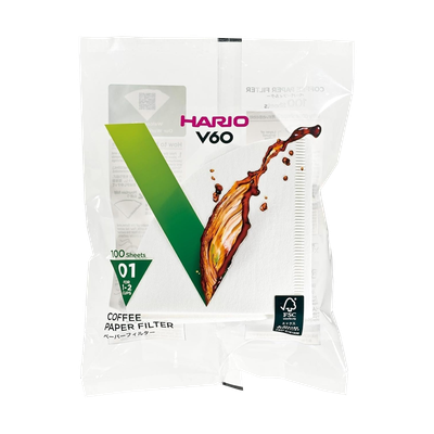 Papírové filtry V60-01 bělené (100 ks)